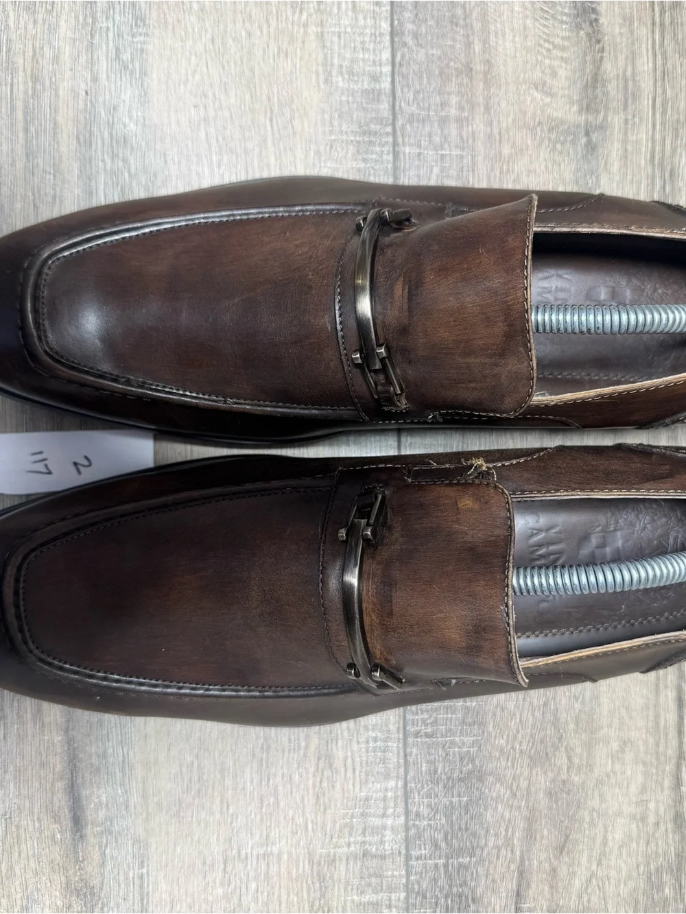 Vince Camuto Brown Leather Slip-On Bit Loafers